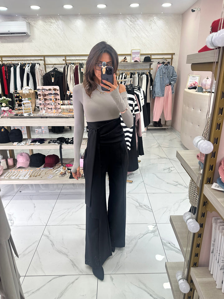 828 Pantalone fascia vita alta