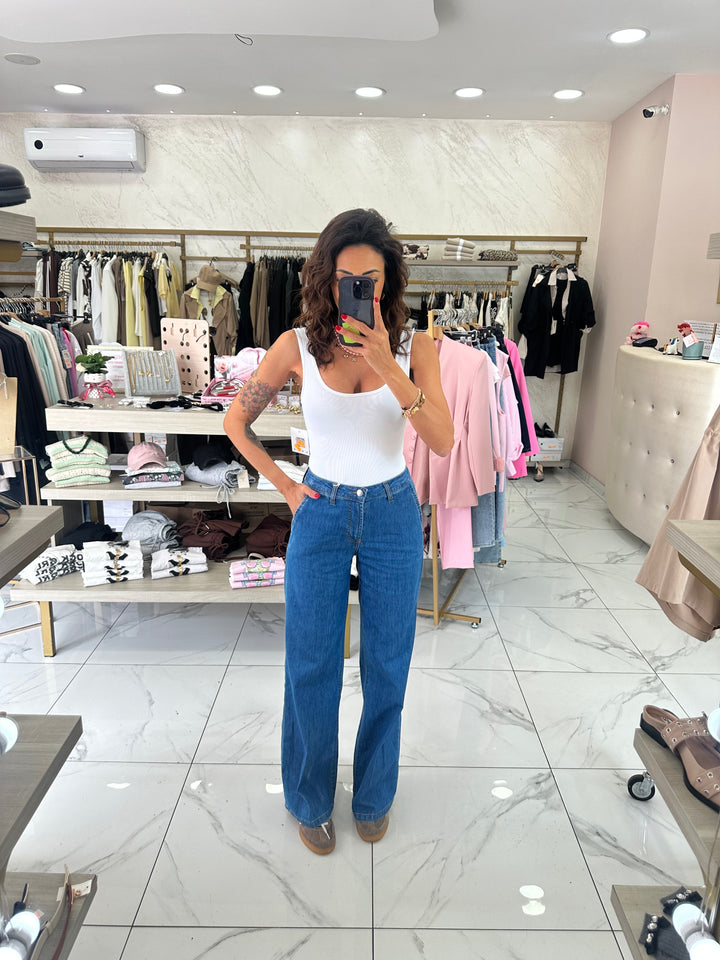 270 Jeans palazzo denim blu
