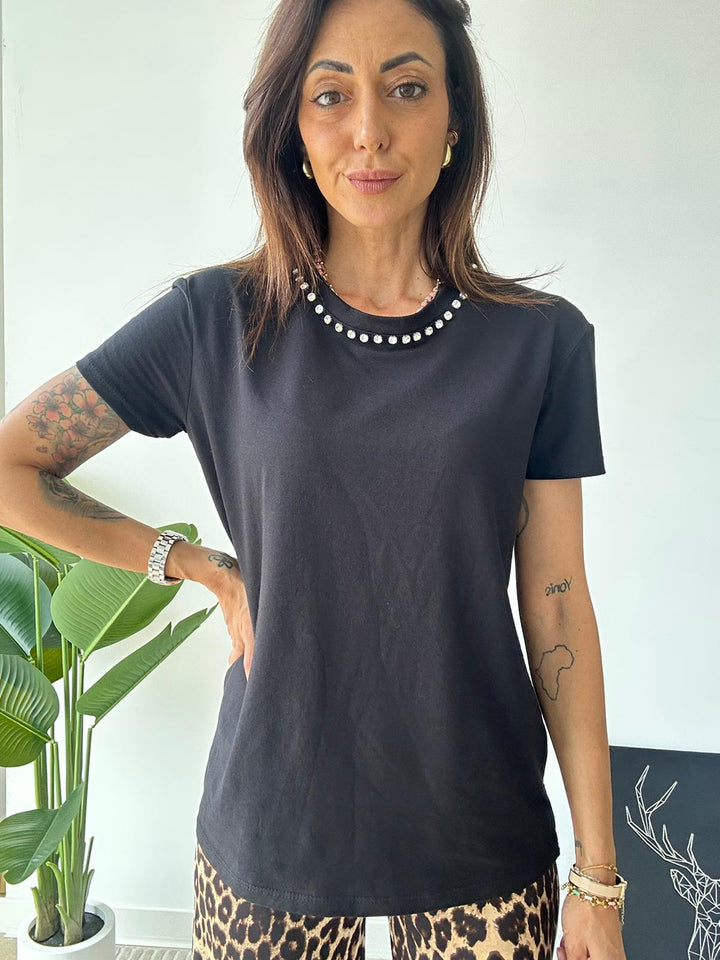 349 Tee giro collo jewel