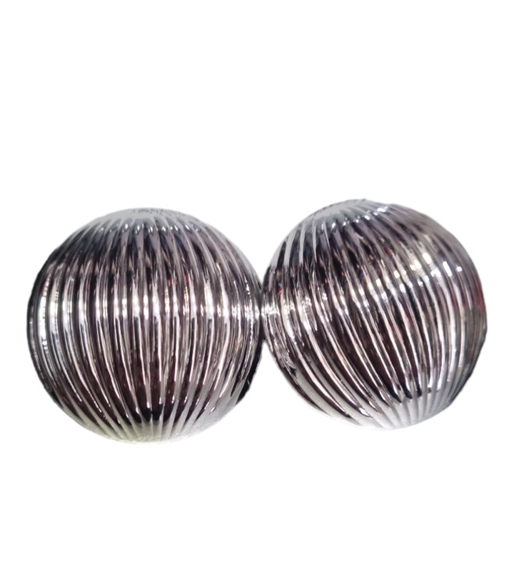 480 Orecchino bottone rigato