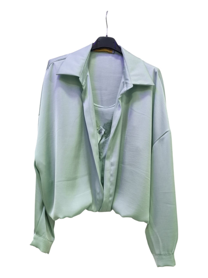 853 Camicia con top in raso