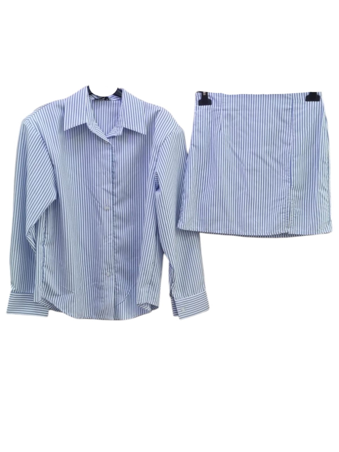 948 Coordinato camicia righe e gonna