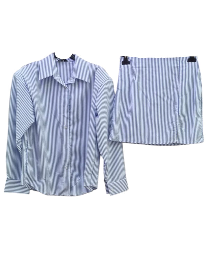 948 Coordinato camicia righe e gonna