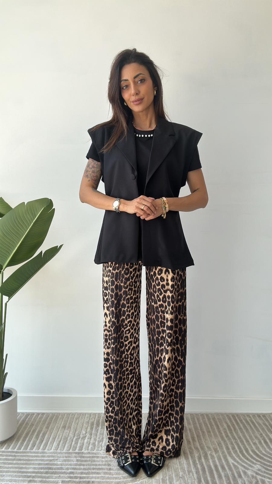 344 Pantalone comfy maculato