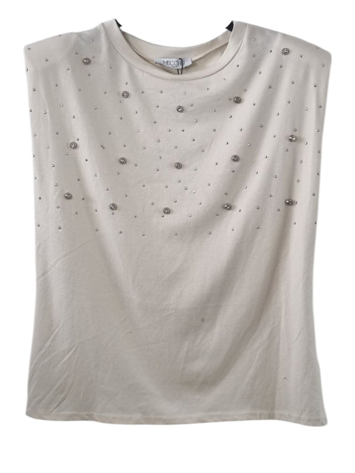 339 Muscle Tee smanicata spalline jewel