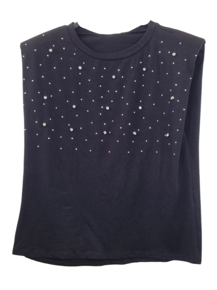 339 Muscle Tee smanicata spalline jewel