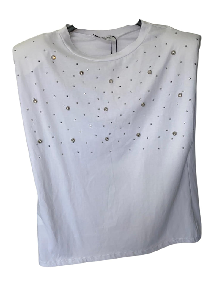 339 Muscle Tee smanicata spalline jewel