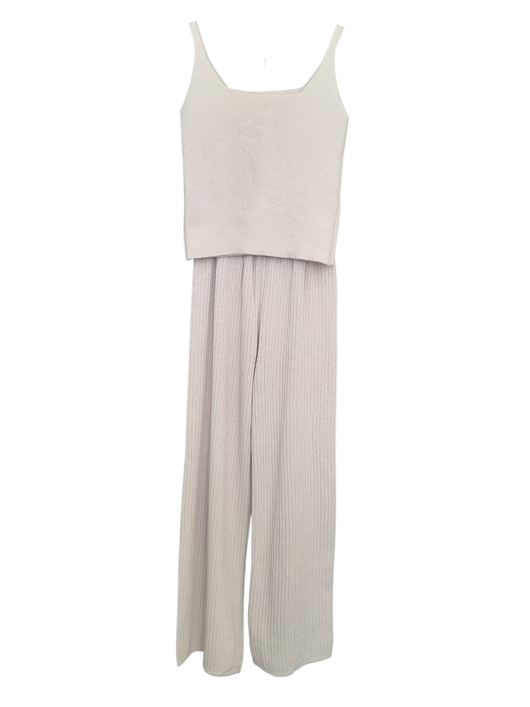 832 Coordinato pantalone e canotta a costine
