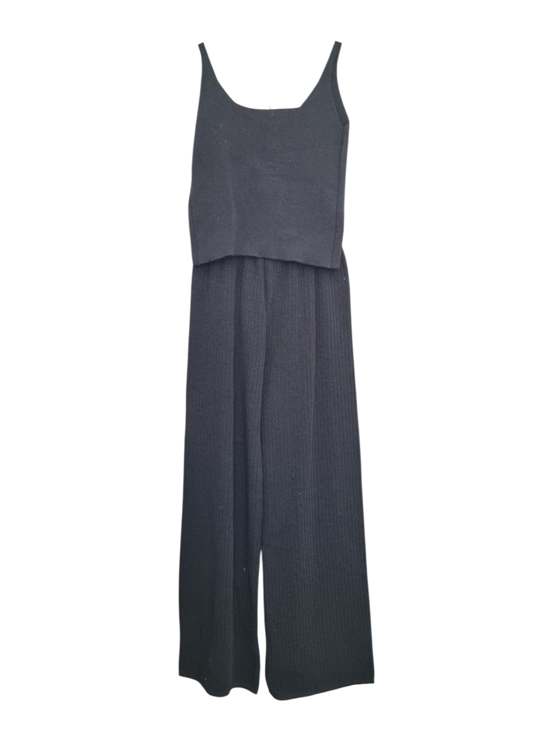 832 Coordinato pantalone e canotta a costine