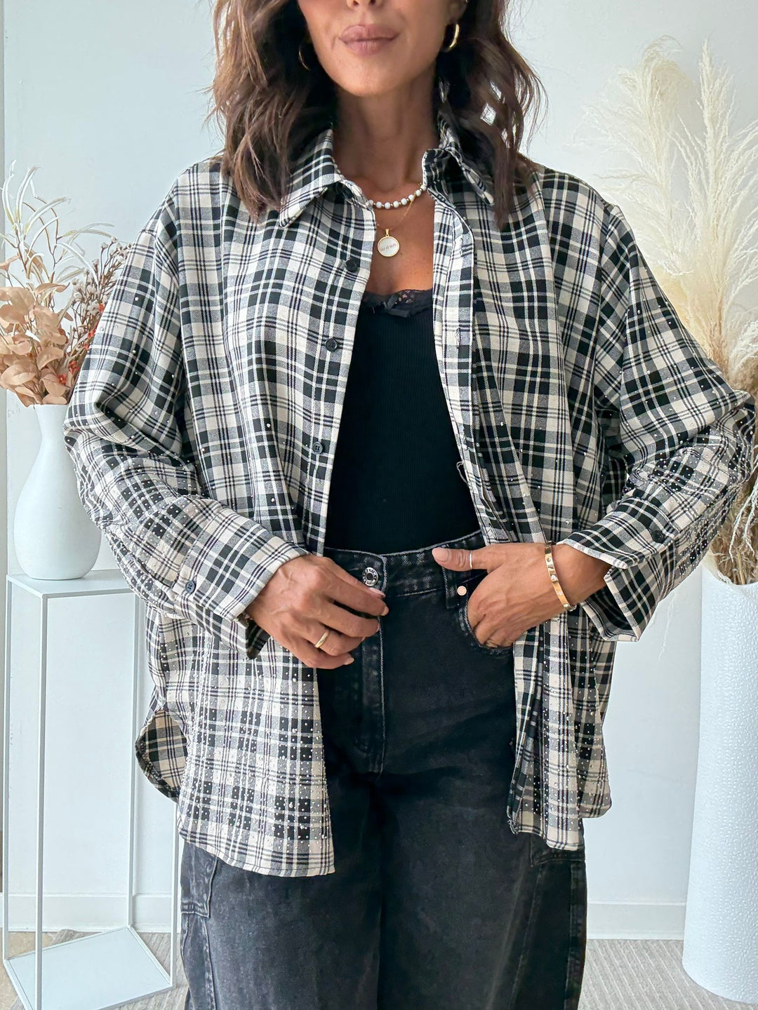 808 Camicia quadro glow