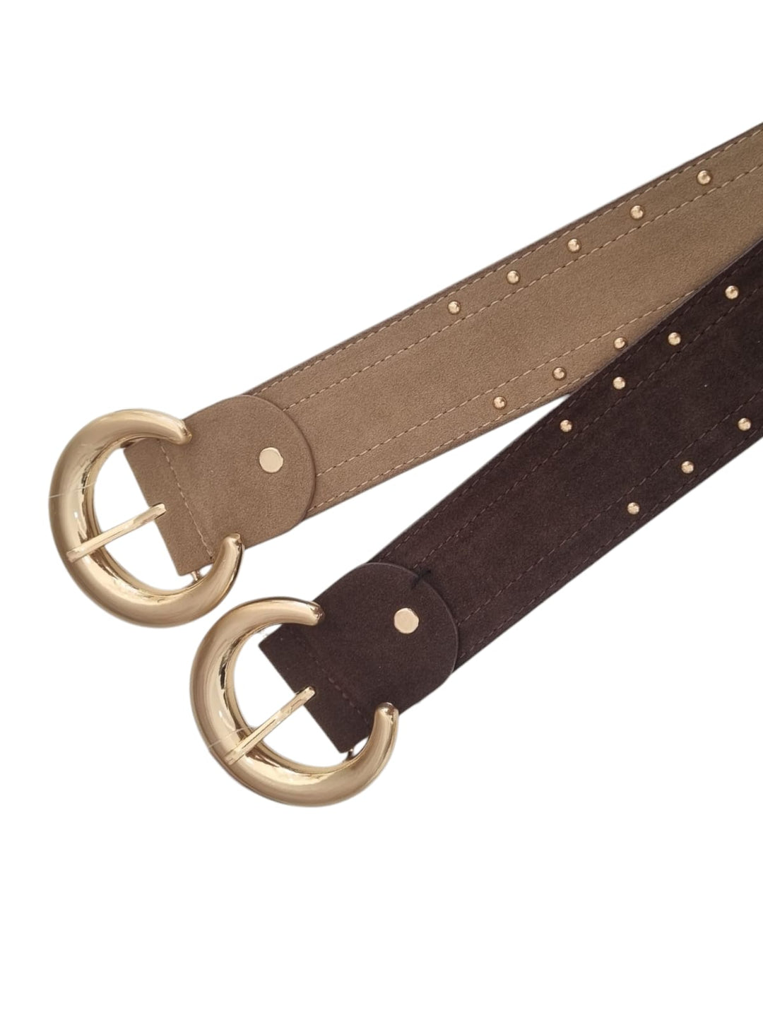 851 Cinta camoscio borchiette oro