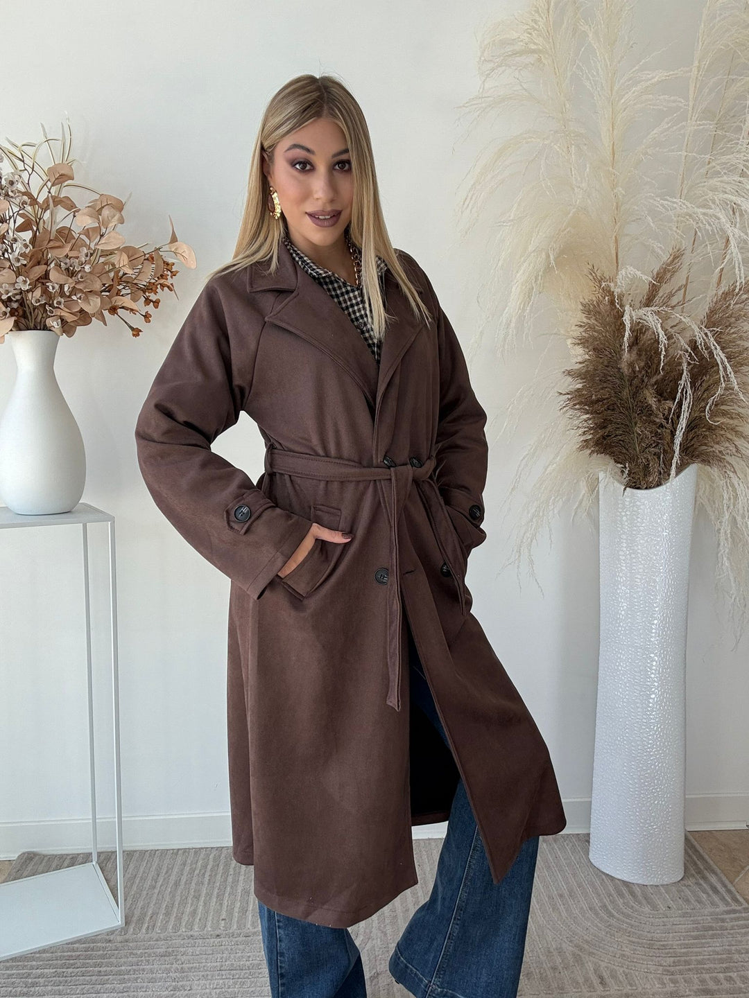 933 Trench suede lungo