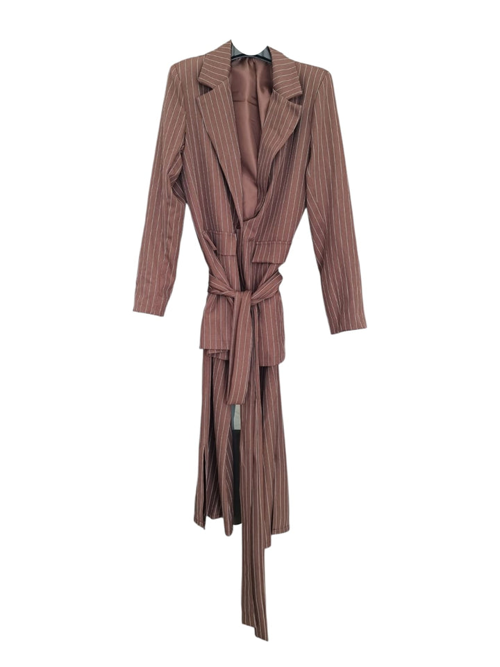 113 Coordinato gessato con cinta