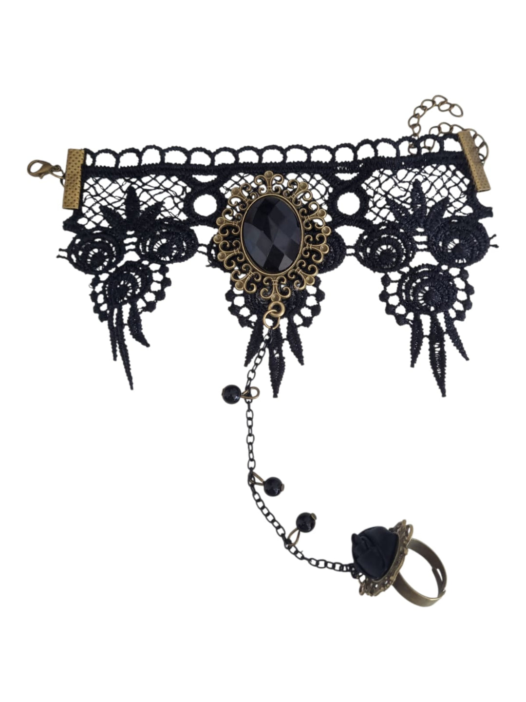 175 Bracciale anello in tessuto macramè