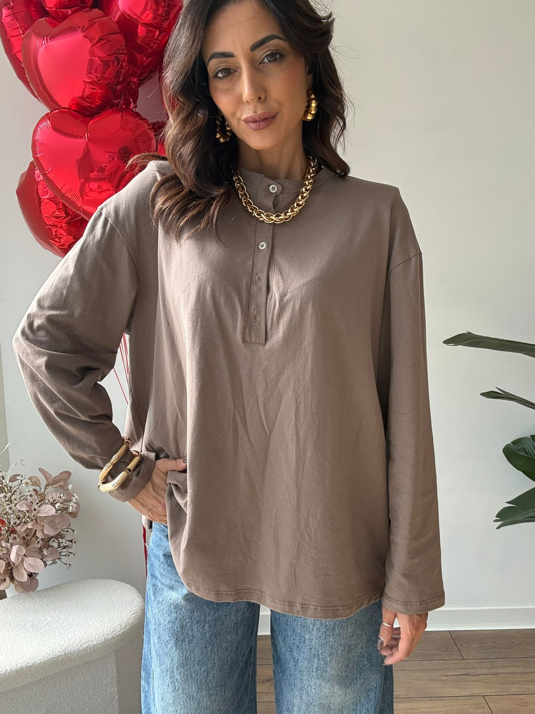 578 Maxi maglia bottoncini