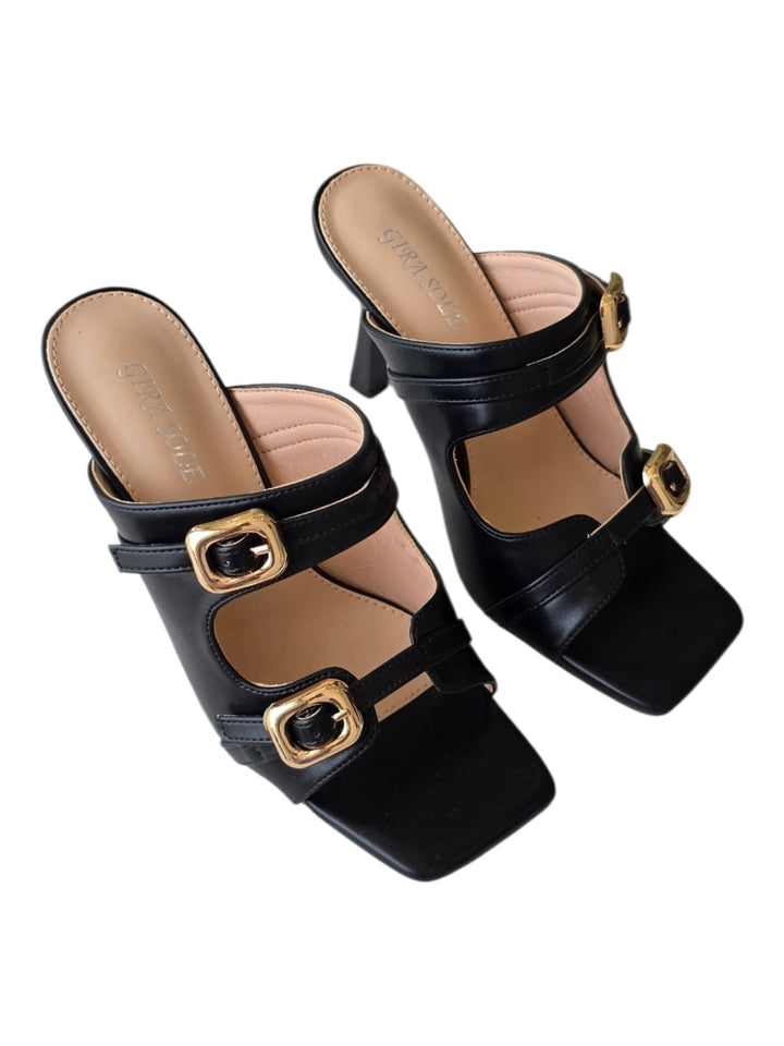 113 Sandalo tacco eco Black