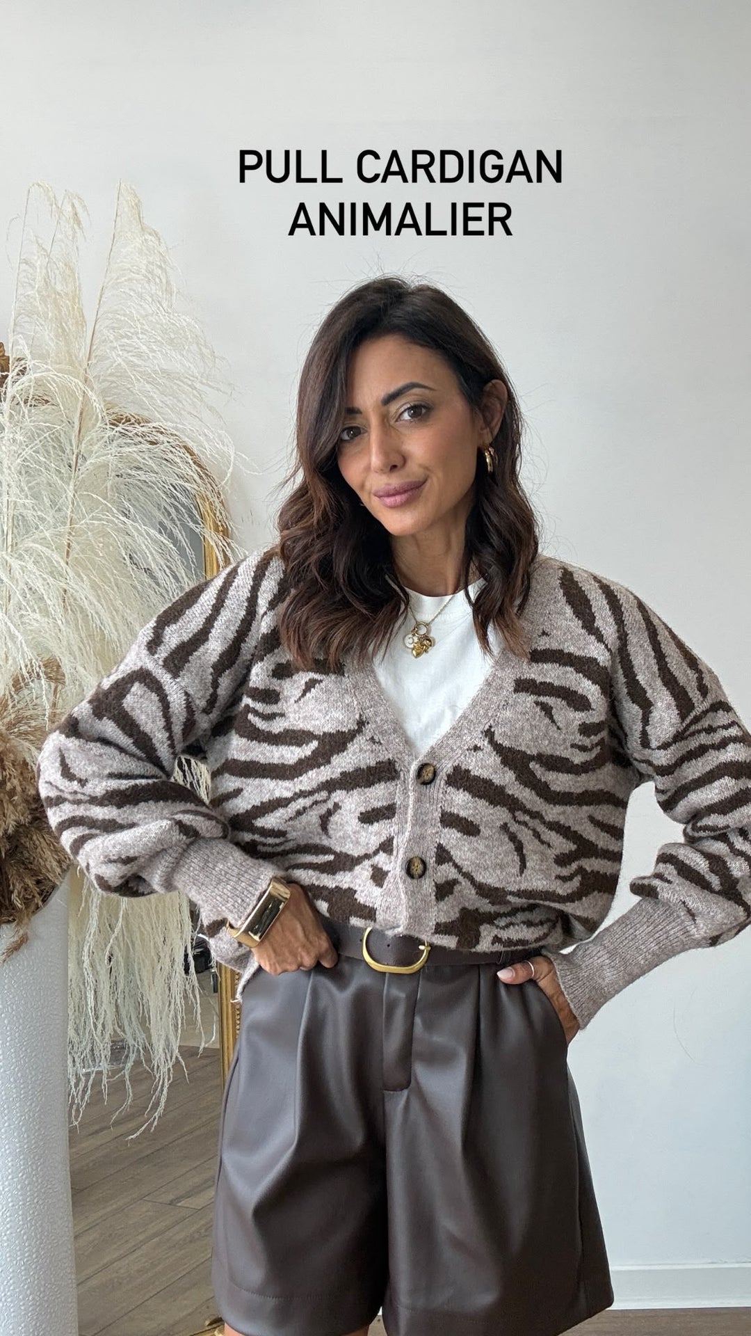 598 Pull cardigan animalier Zoe