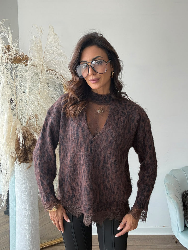 600 Pull pizzo animalier Coco