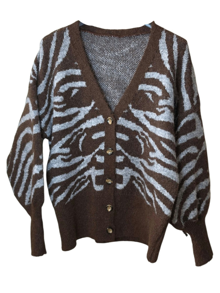 598 Pull cardigan animalier Zoe