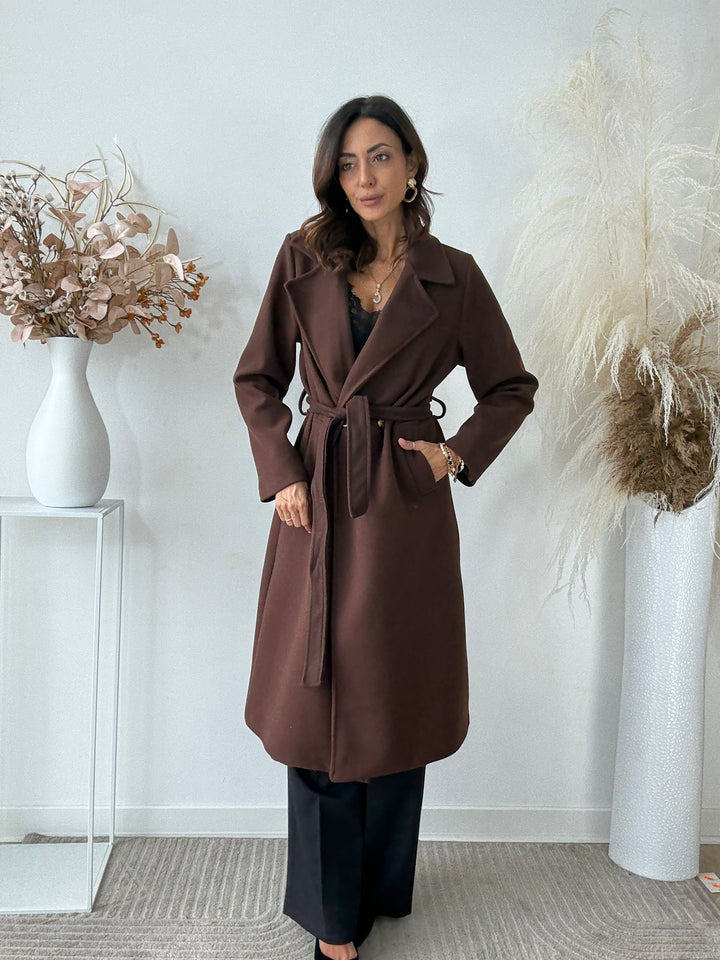 242 Cappotto lungo con cinta