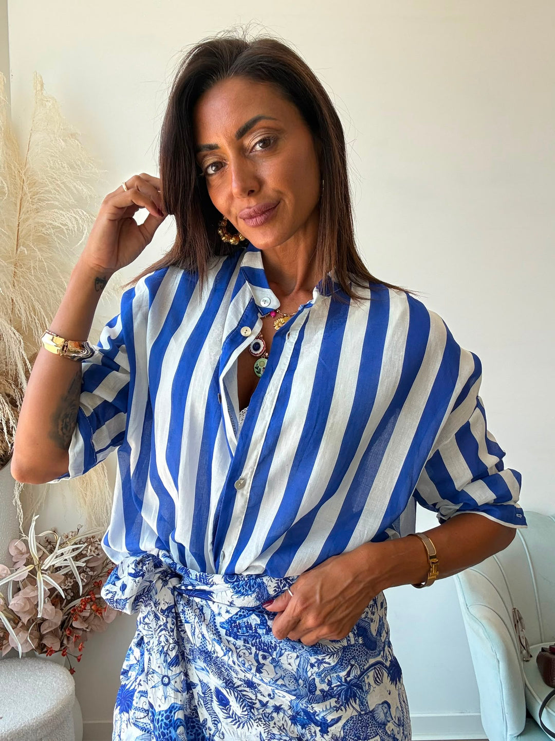 376 Camicia righe Poseidone