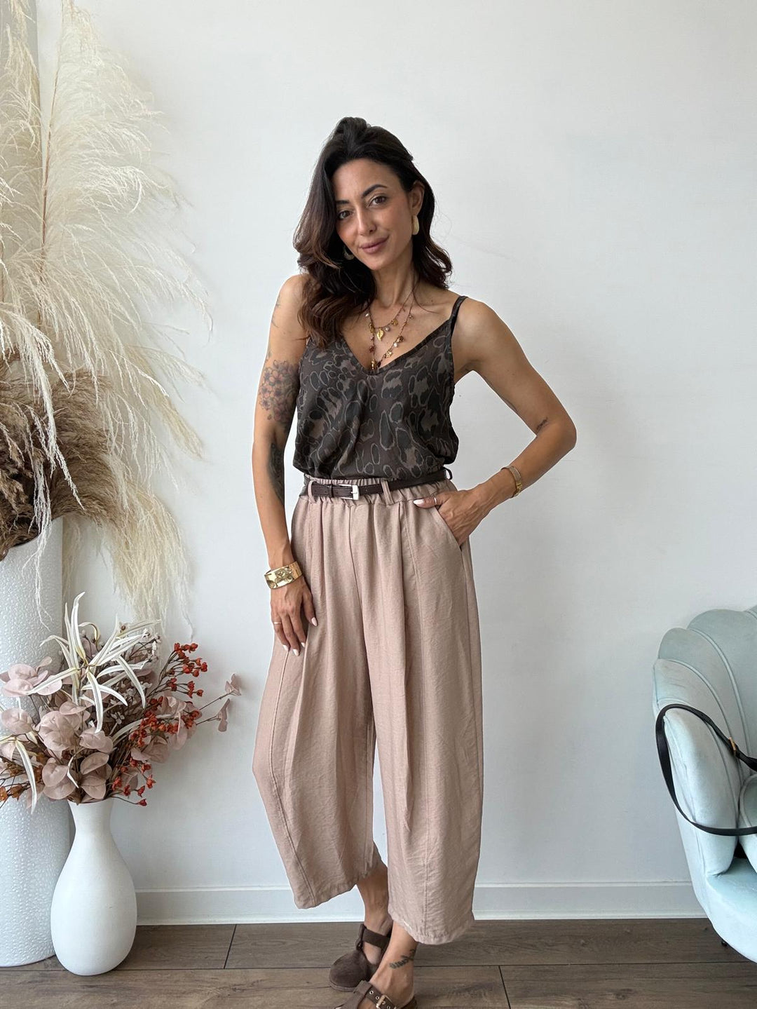 124 Pantalone con cinta Leda