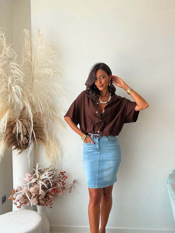 318 Gonna longuette denim Asia