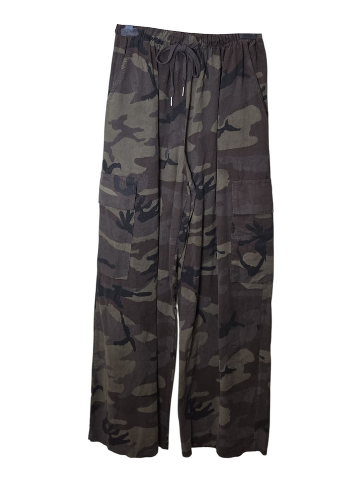 606 Pantalone velvet Army