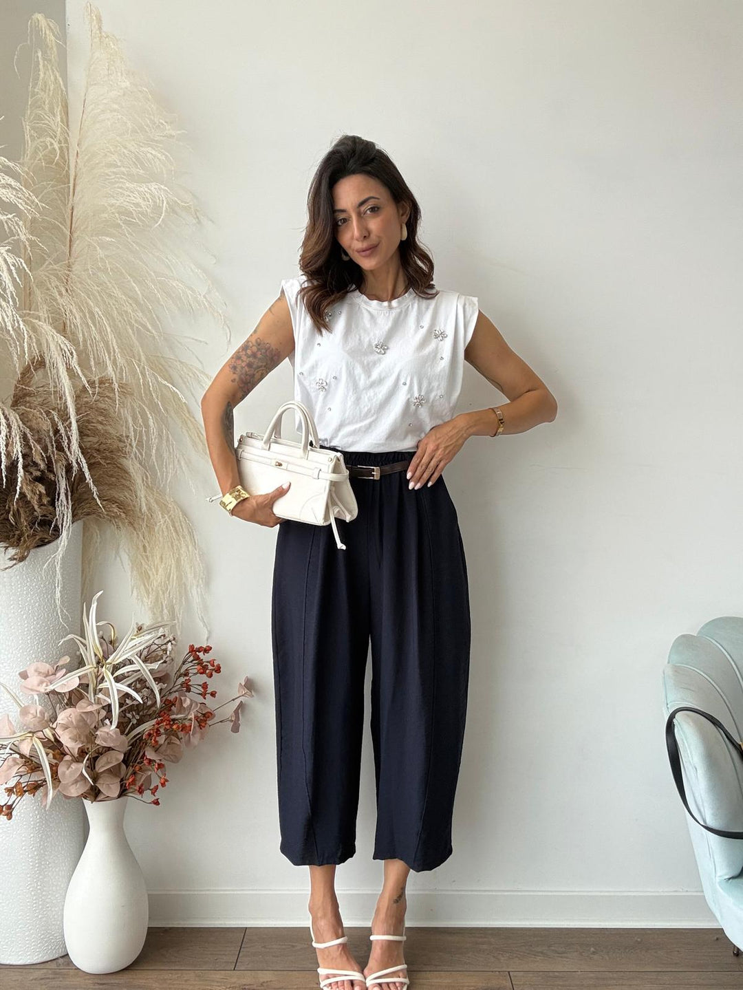 124 Pantalone con cinta Leda