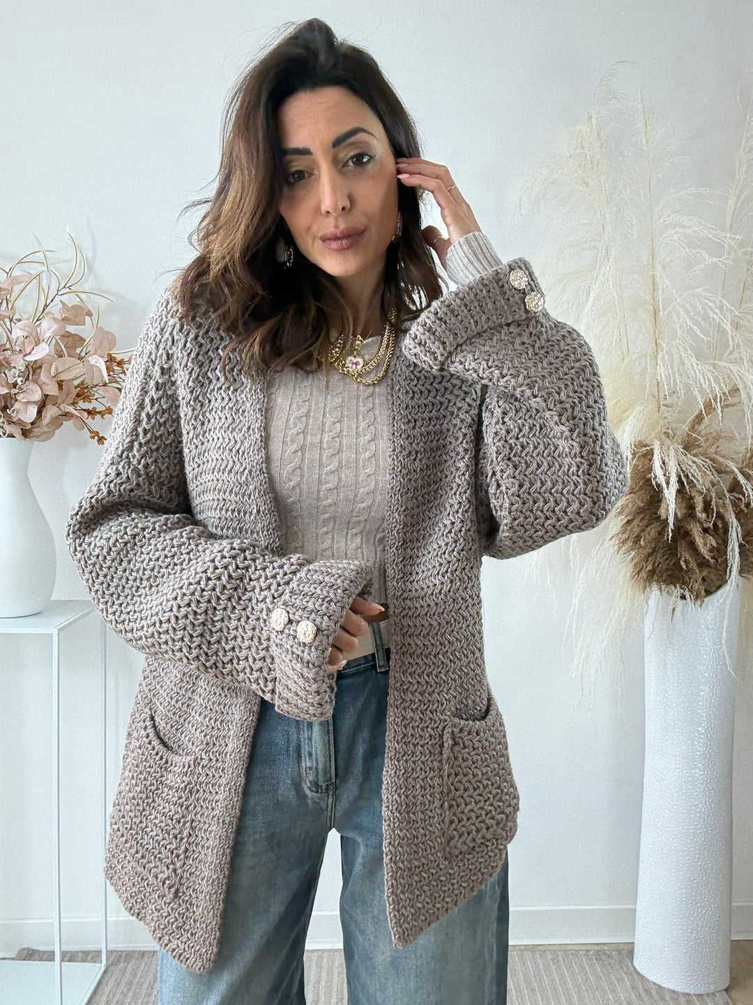 446 Cardigan lungo Toupe