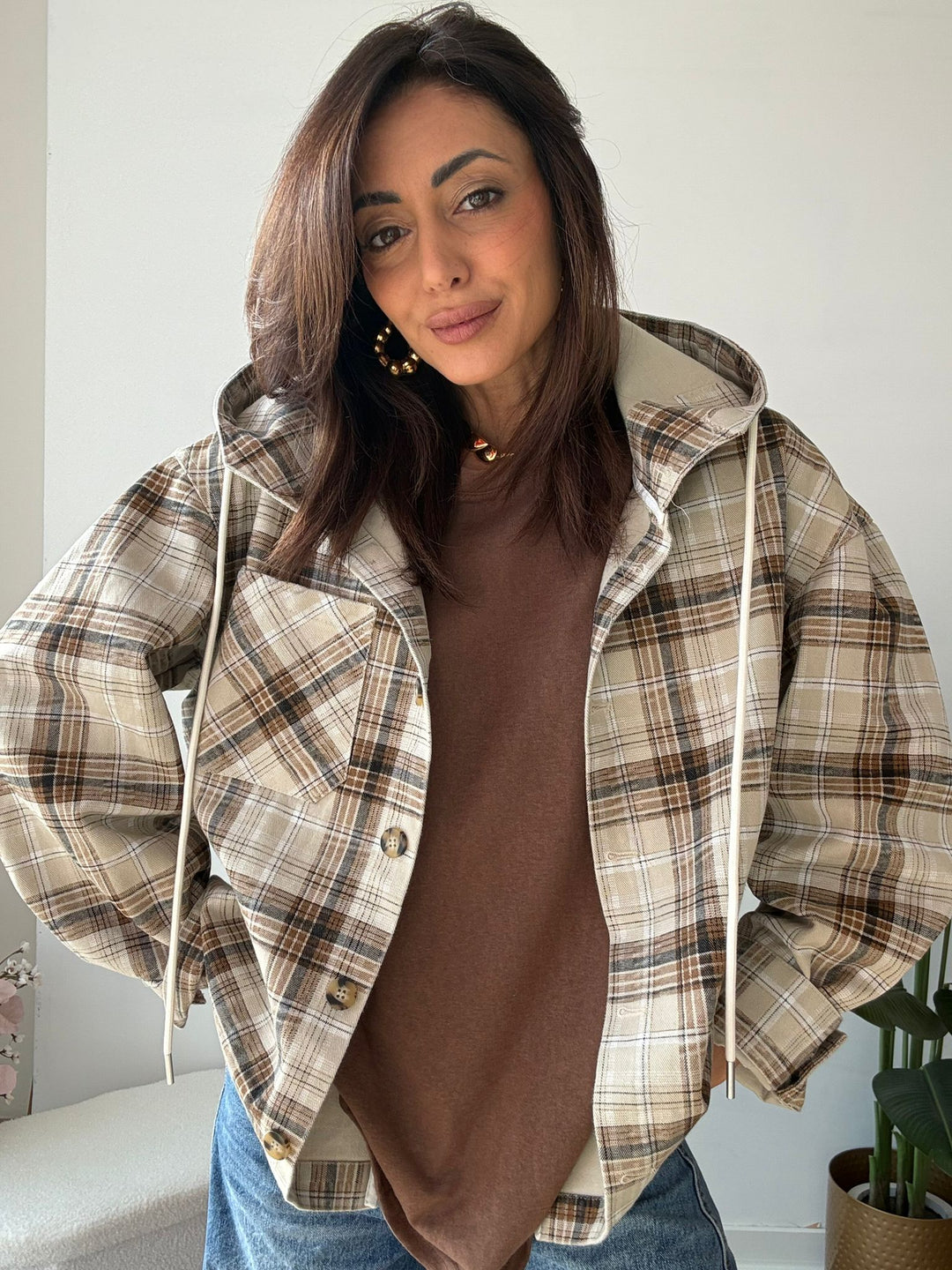 585 Giubbino quadro cappuccio