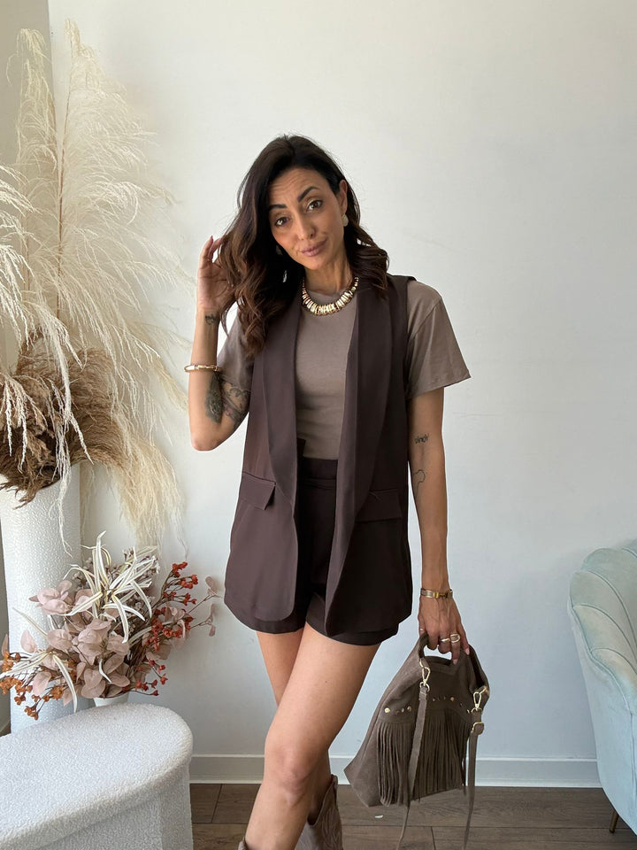 925 Coordinato Gilet e Shorts Kendra
