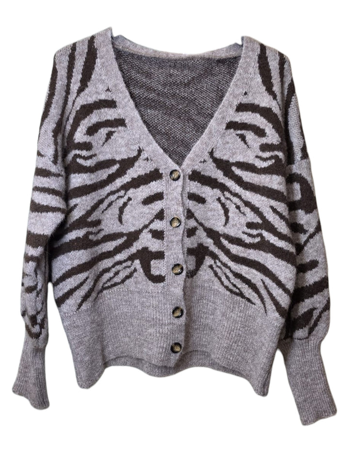 598 Pull cardigan animalier Zoe