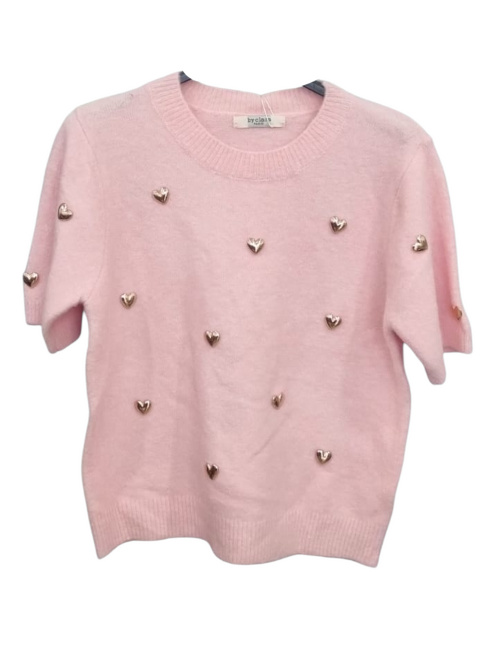 453 Pull manica corta Cuori