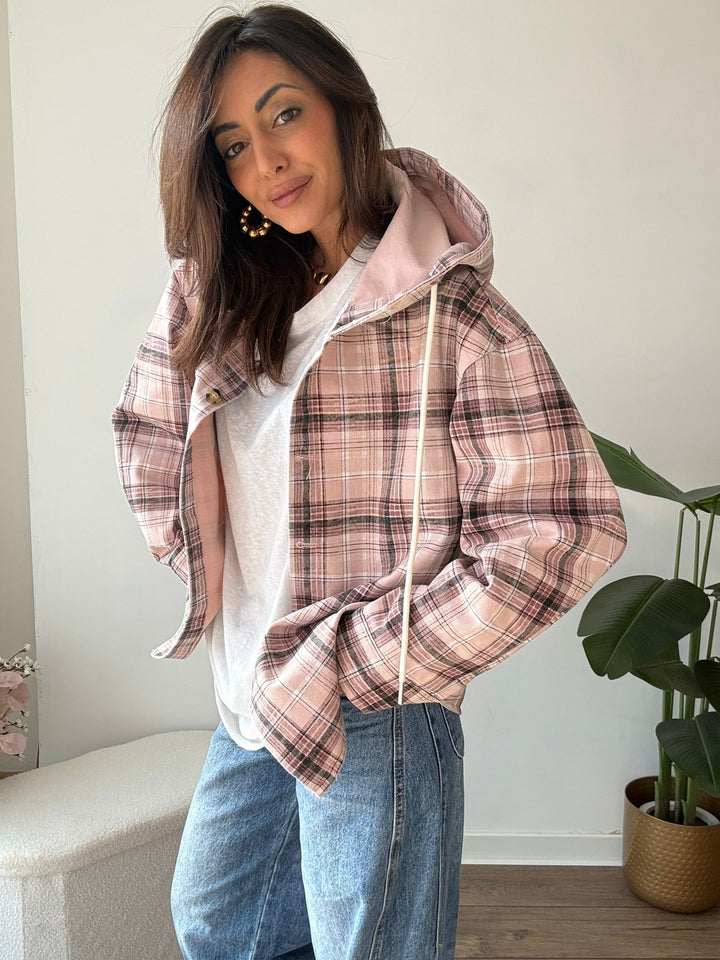 585 Giubbino quadro cappuccio