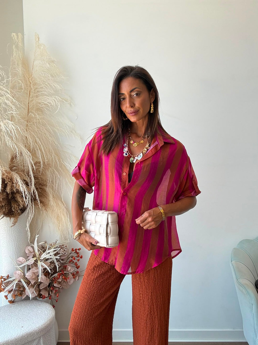 384 Camicia righe Teodora