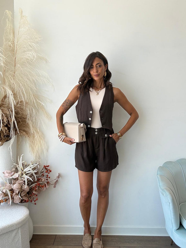 242 Coordinato gilet e shorts Gaia